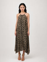 Robe sans manches en viscose fluide, motif léopard TDMK513-15