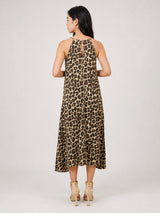 Robe sans manches en viscose fluide, motif léopard TDMK513-15
