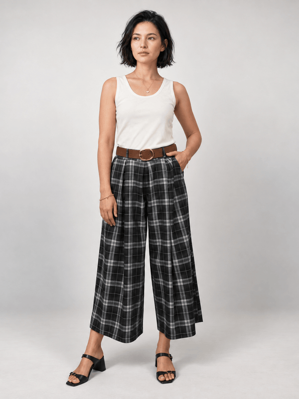 Jupe-culotte à carreaux – THS27926P03