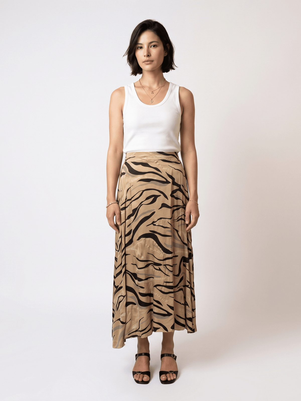 Jupe satinée motif lurex – THS31919RAST