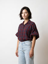 Chemise fluide à carreaux, manches bouffantes – THS38726Q15