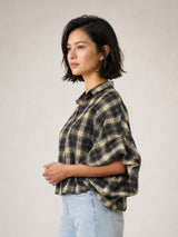 Chemise à carreaux et manches bouffantes – THS38726Q18
