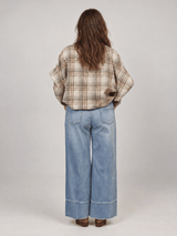 Chemise ample à carreaux et manches bouffantes – THS38726Q30