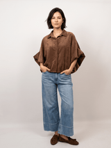 Chemise velours à manches bouffantes – THS38726VE5