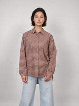 Chemise longue à petits carreaux et coupe ample – THS50320Q11
