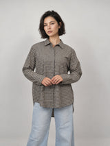 Chemise longue à petits carreaux et coupe ample – THS50320Q11
