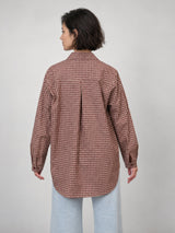 Chemise longue à petits carreaux et coupe ample – THS50320Q11