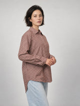 Chemise longue à petits carreaux et coupe ample – THS50320Q11