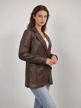 Blazer effet cuir à coupe droite – THS55320PE8