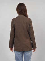 Veste blazer structurée à carreaux – THS55320PO1