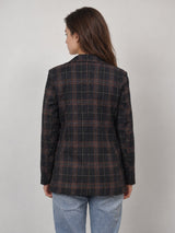 Veste blazer structurée à carreaux – THS55320PO2