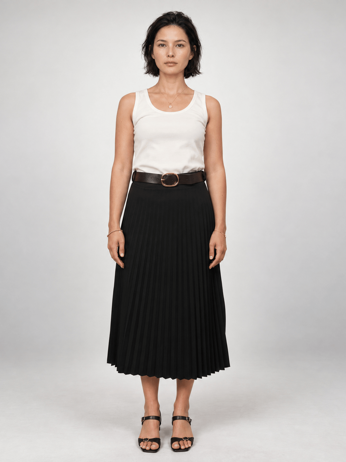 Jupe plissée ceinturée – THS63419SM