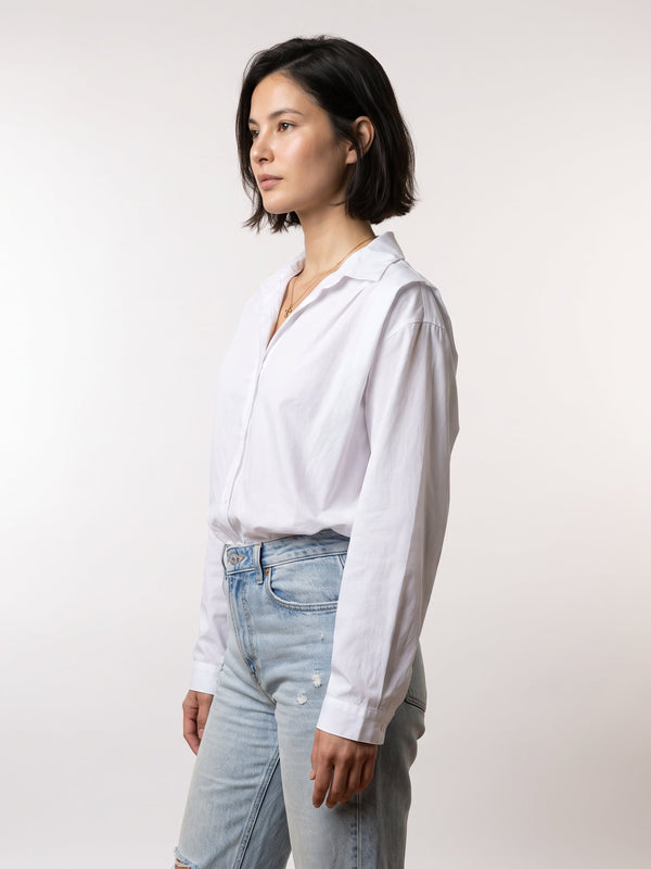 Chemise courte en coton, bas élastiqué – THS67626PN