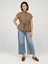 Veste légère pied-de-poule à ceinture nouée – THS72626P08
