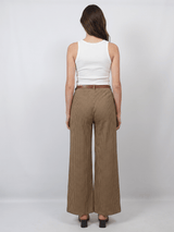Pantalon large pied-de-poule ceinturé – THS78223-20