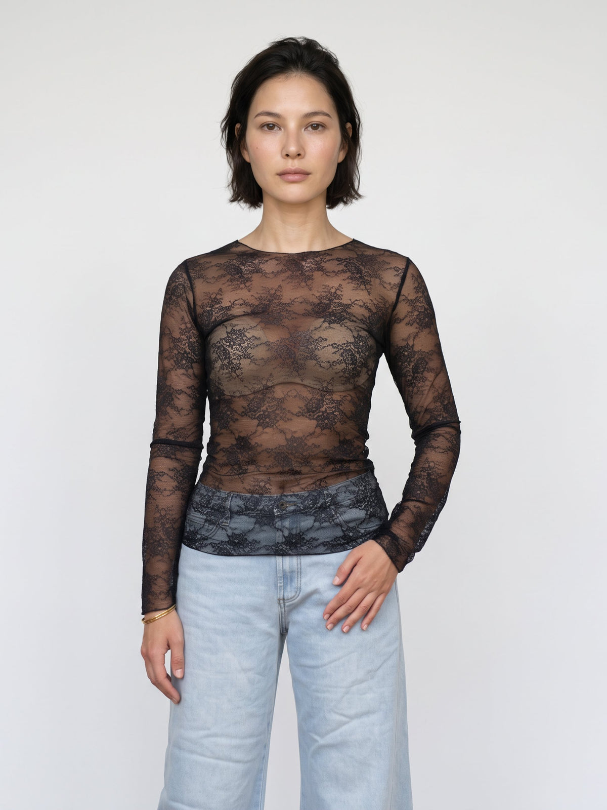 Top en dentelle manches longues – THS83325PI15