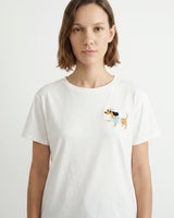 T-shirt col rond en coton brodé teckel YCM26188-2