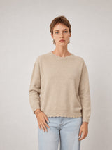 Pull col rond à bords fantaisie YF24189