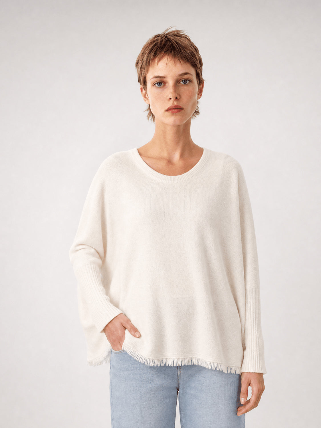 Poncho fluide à franges YF570113