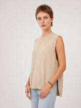 Pull fluide sans manches à fentes YF570190
