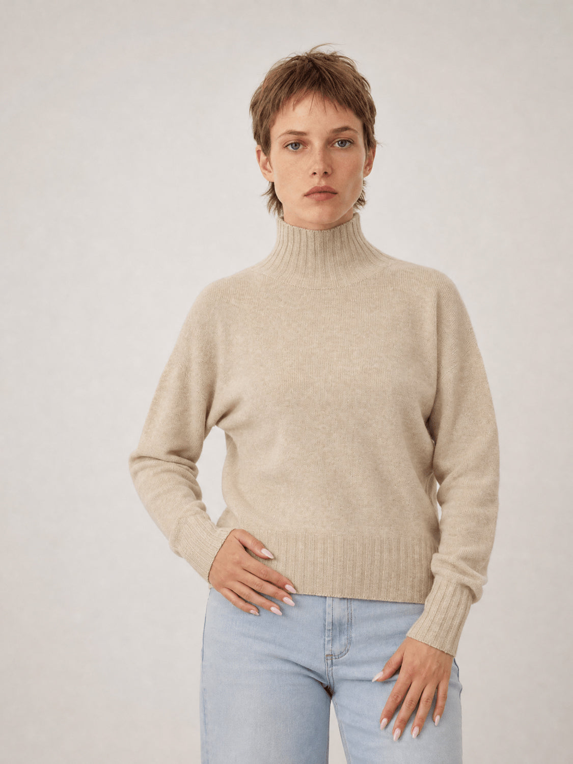 Pull col montant côtelé YF570284