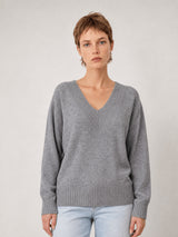 Pull col V côtelé YF570715