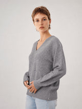 Pull col V côtelé YF570715