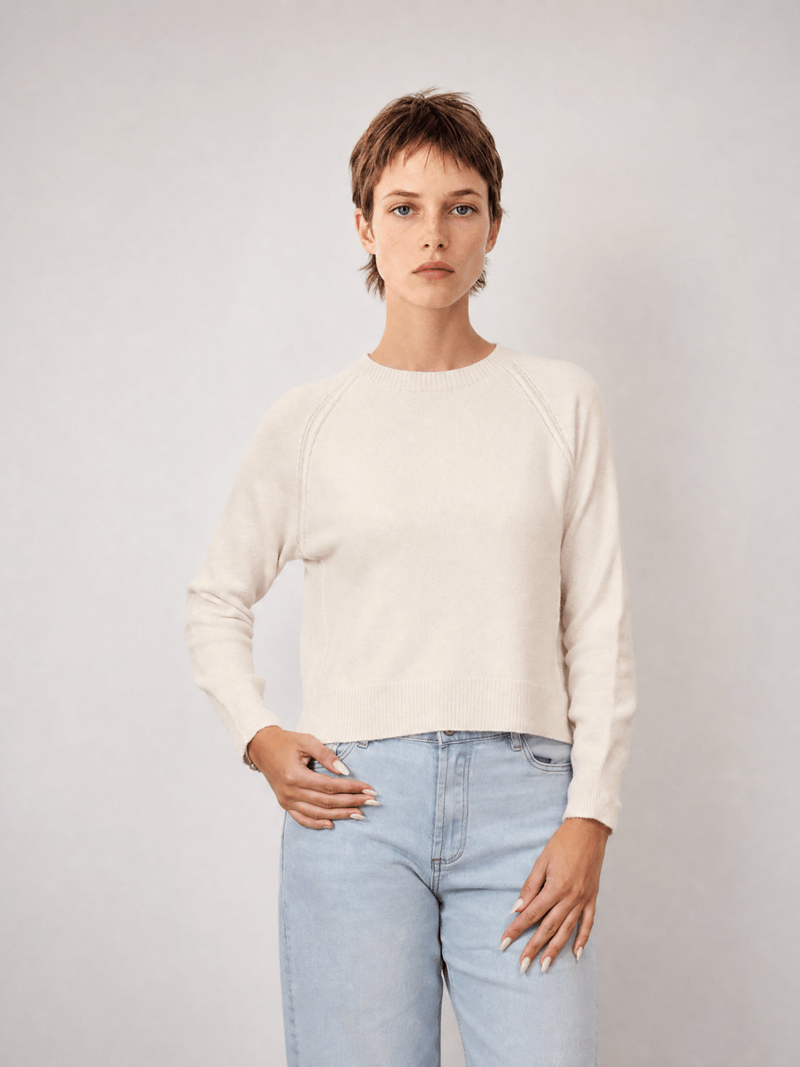 Pull souple col bateau à fentes YF57072