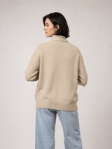 Pull col roulé à détails côtelés graphiques – YF570732