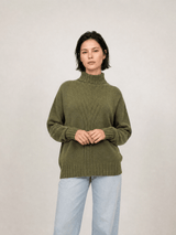 Pull col roulé à détails côtelés graphiques – YF570732