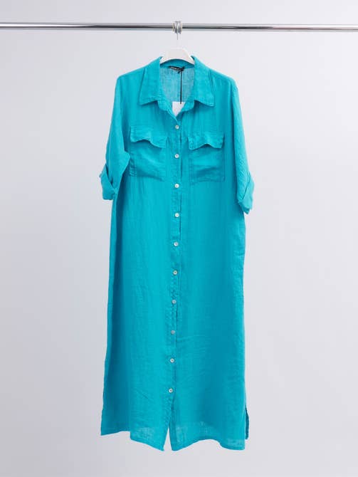 Linen shirt dress 14730