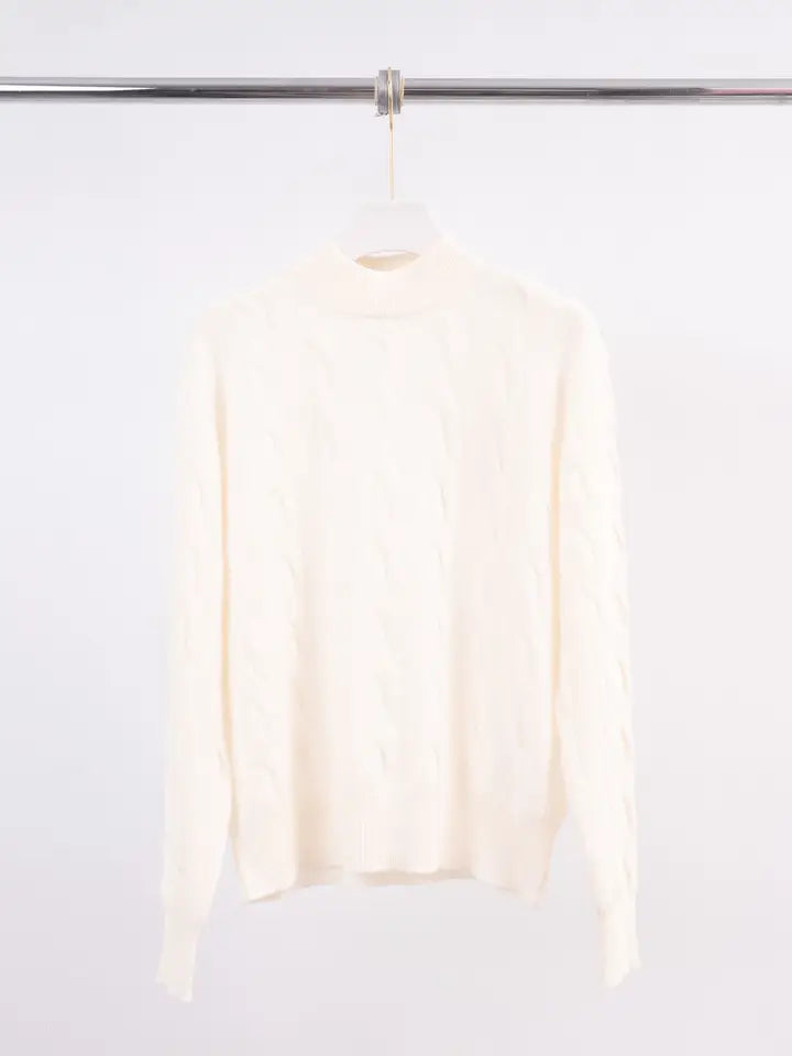 Product title: cable knit wool and cashmere turtleneck sweater – hyc2987