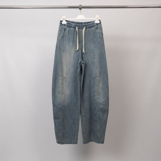 Pantalon denim coupe ballon taille élastiquée – BCG03295