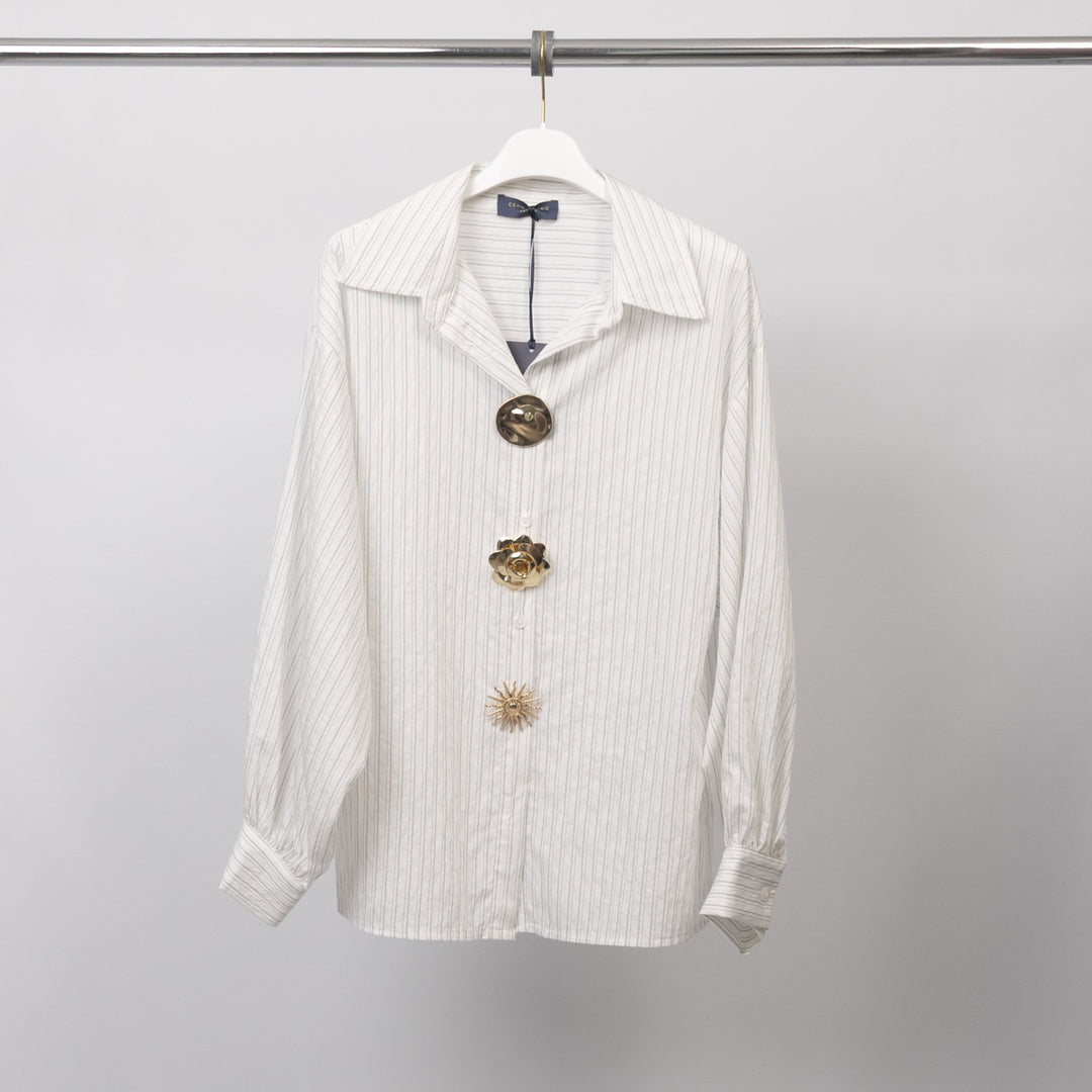 Striped shirt with jeweled buttons – BCR02560