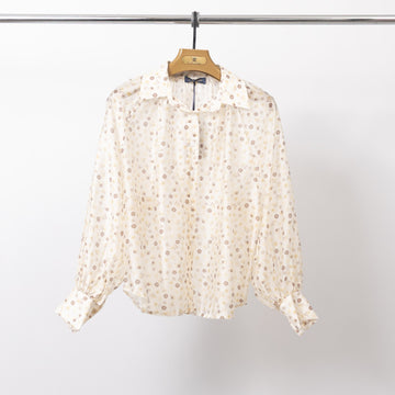 Chemise imprimée à manches froncées - BCR02565-2