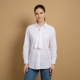 Straight-cut shirt with tie collar TDM56222