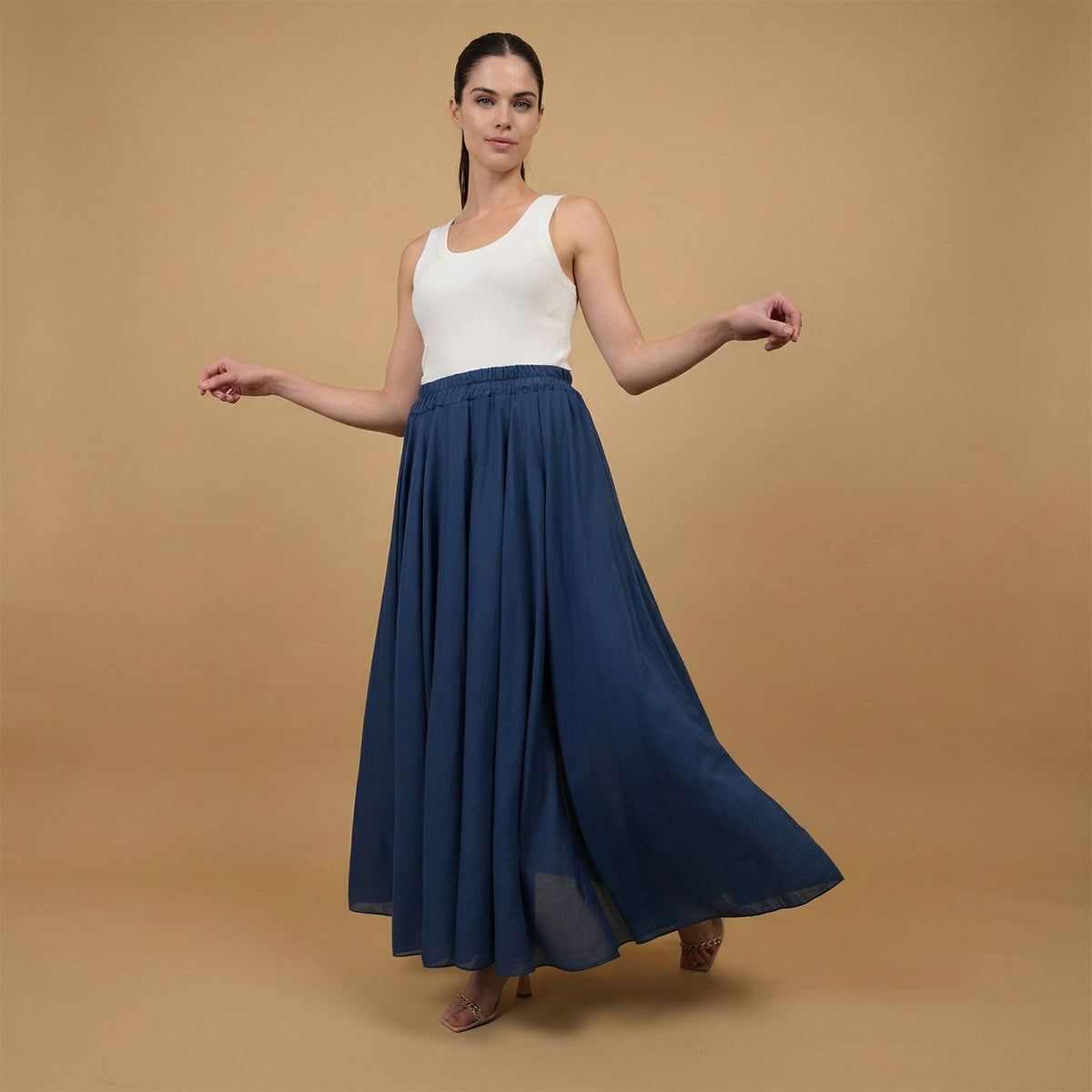 Long cotton voile skirt – db75152