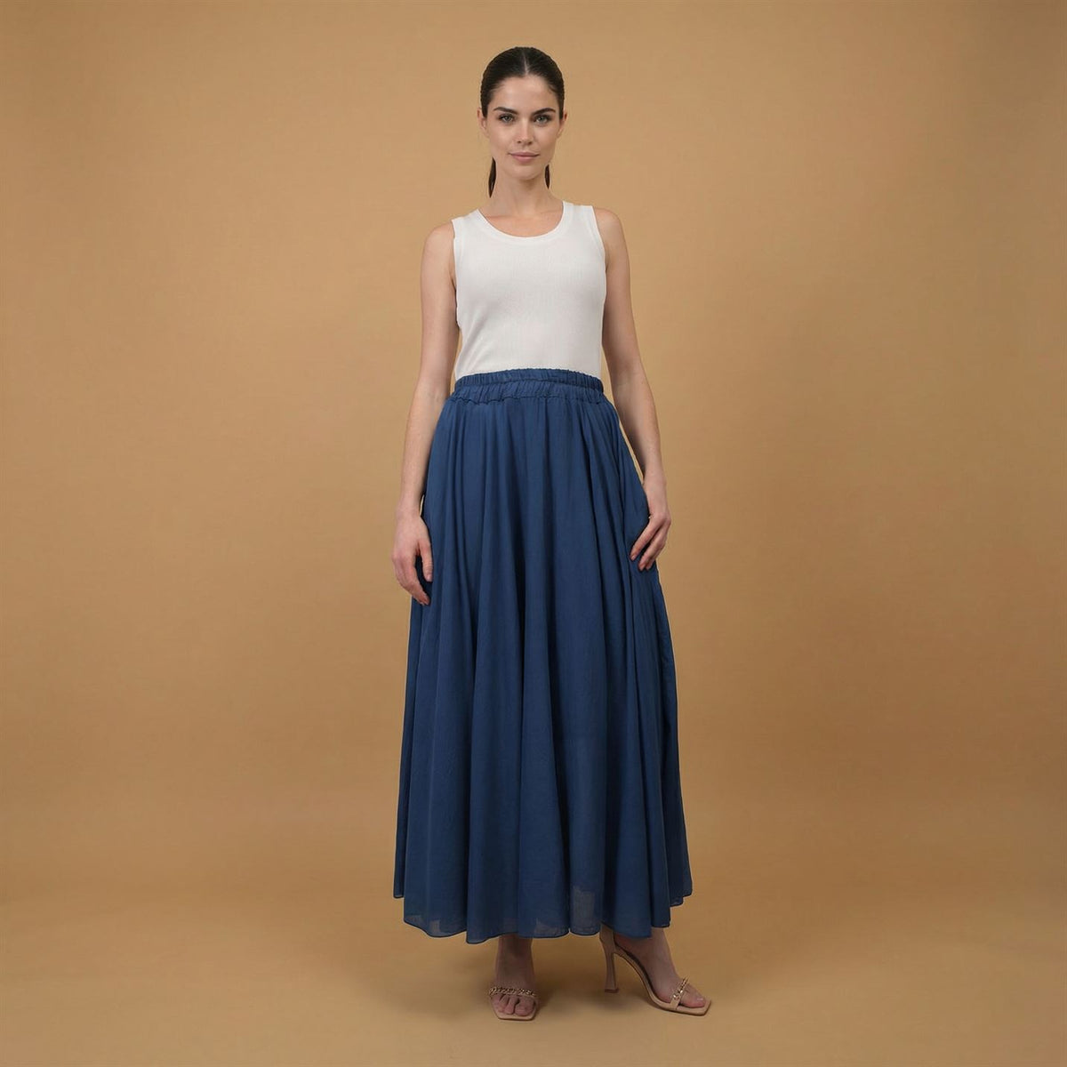 Long cotton voile skirt – db75152