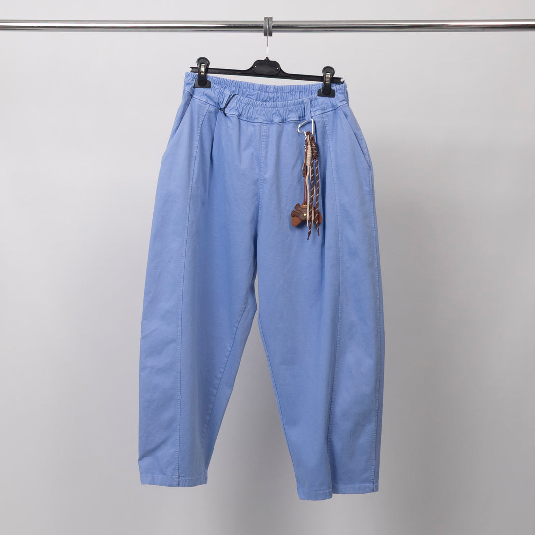 Wide-leg carrot trousers with removable accessory - CVA825198-3