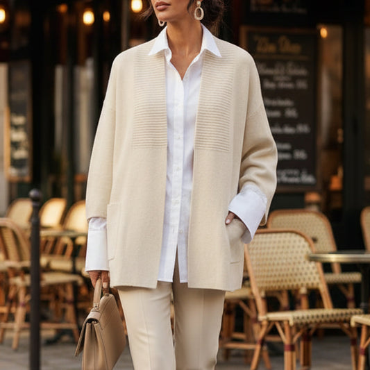 Gilet col châle en maille ouverte – DSY25162