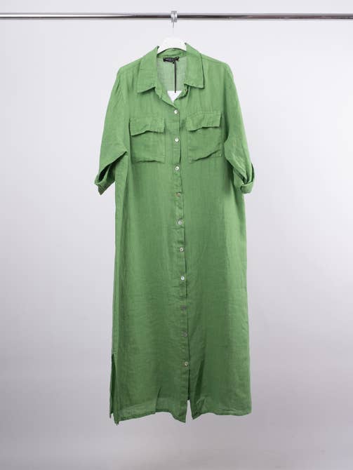 Linen Shirt Dress 14730