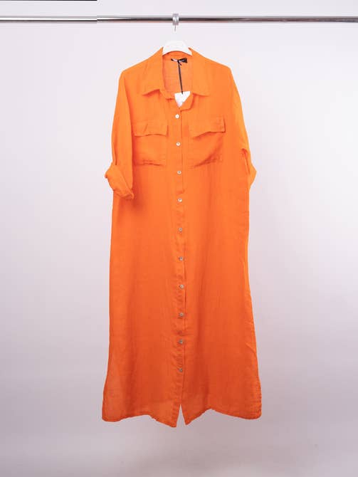 Linen shirt dress 14730