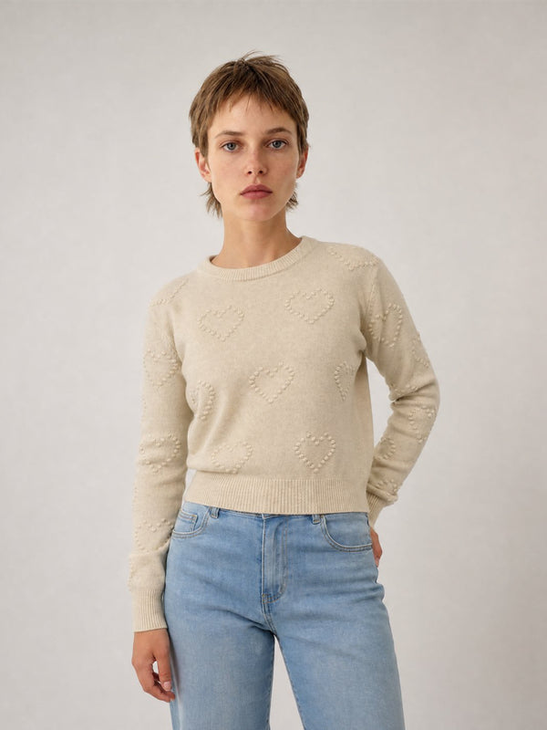 Pull cœur en relief HY31543