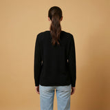 Fine knit sweater V-neck long sleeves YF12018 