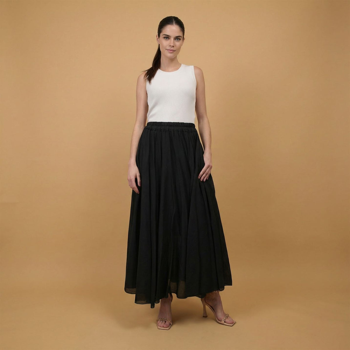 Long cotton voile skirt – db75152