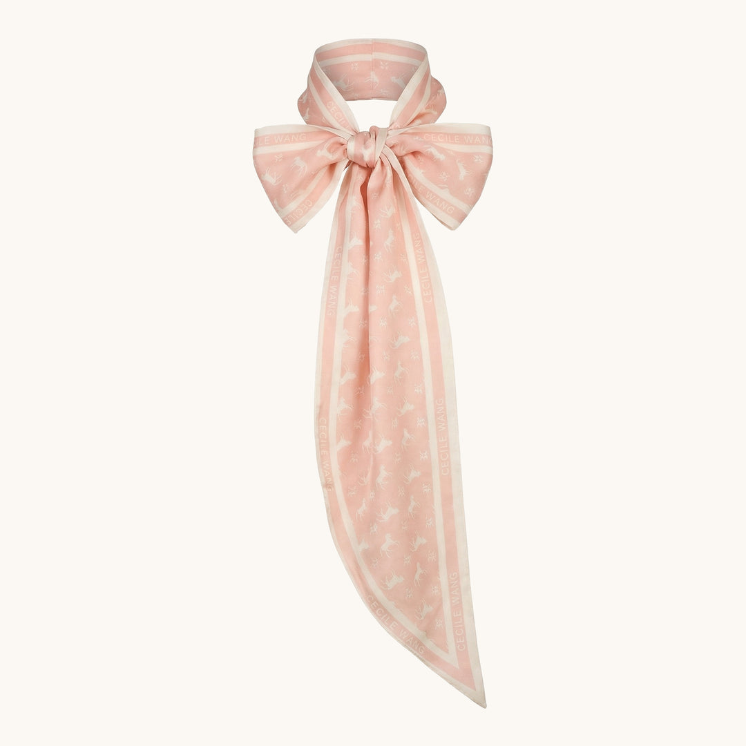 Foulard satiné imprimé graphique fluide KD9925VS-2