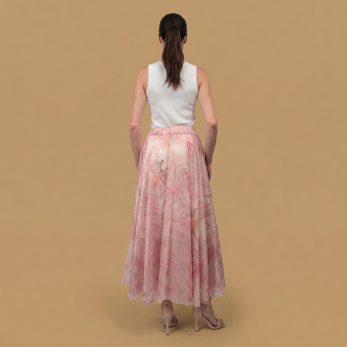 Printed skirt with elasticated waist – db75152 3 