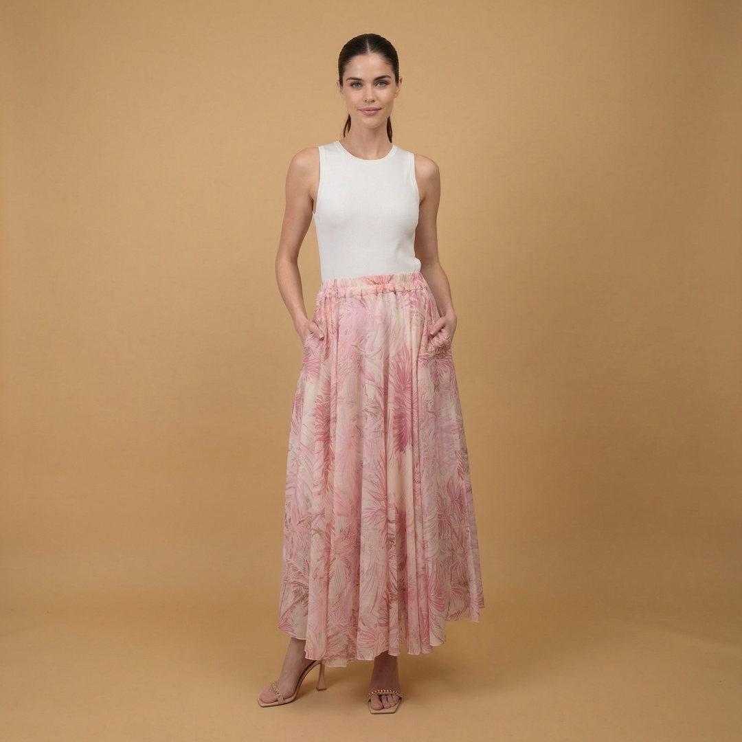 Printed skirt with elasticated waist – DB75152-3 